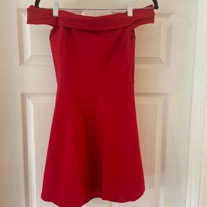 Off the shoulder red dress